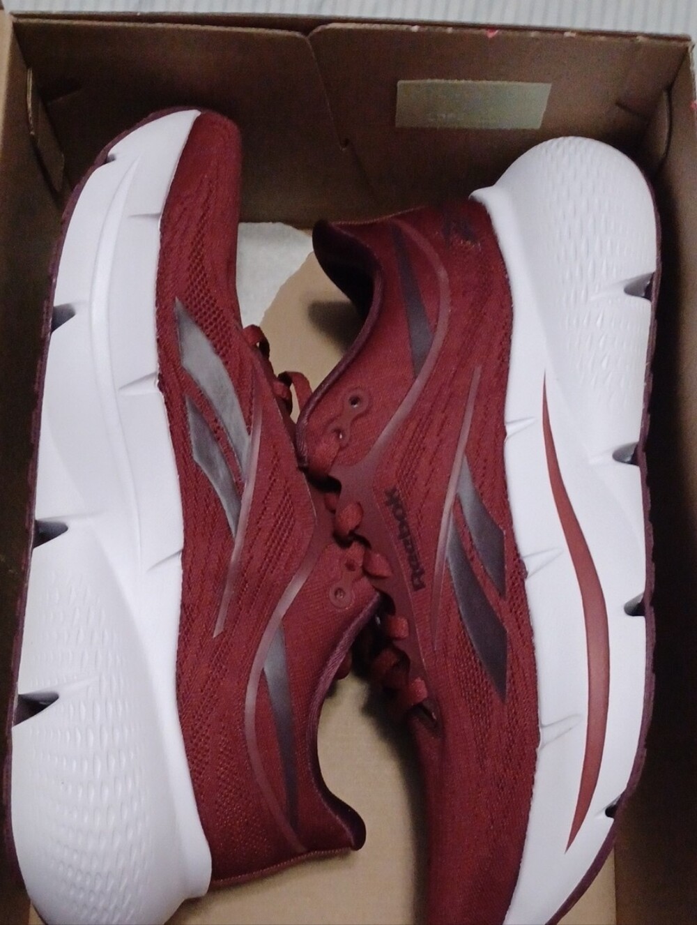 Reebok Maroon and White Athletic Running Shoes